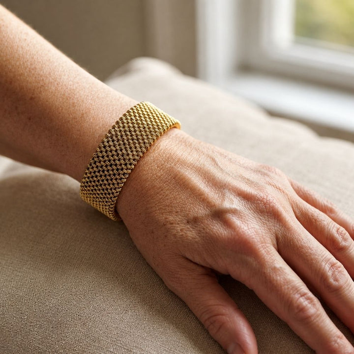 Vintage Braided Mesh Open Classic Bracelet